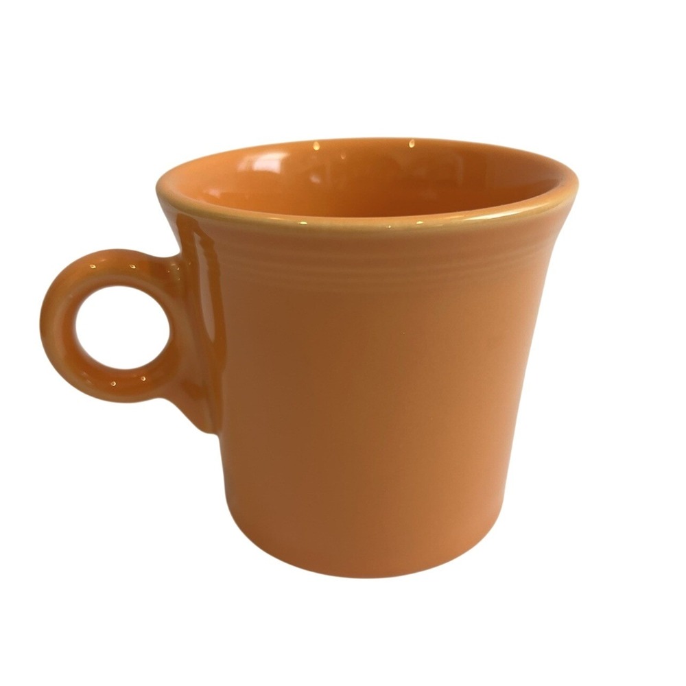 Fiesta Ring Handle Mug Tangerine Orange Homer Laughlin USA Art Deco Coffee Cup